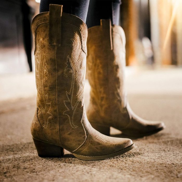 HISEA Rollda Cowboy Boots Women Western Boots Cowgirl Boots Ladies Pointy Toe Fashion Boots - Image 4