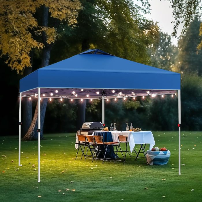 PHI VILLA Outdoor Pop up Canopy 10'x10' Tent Camping Sun Shelter-Series Party Tent, 100 Sq. Ft of Shade (Blue) - Image 2